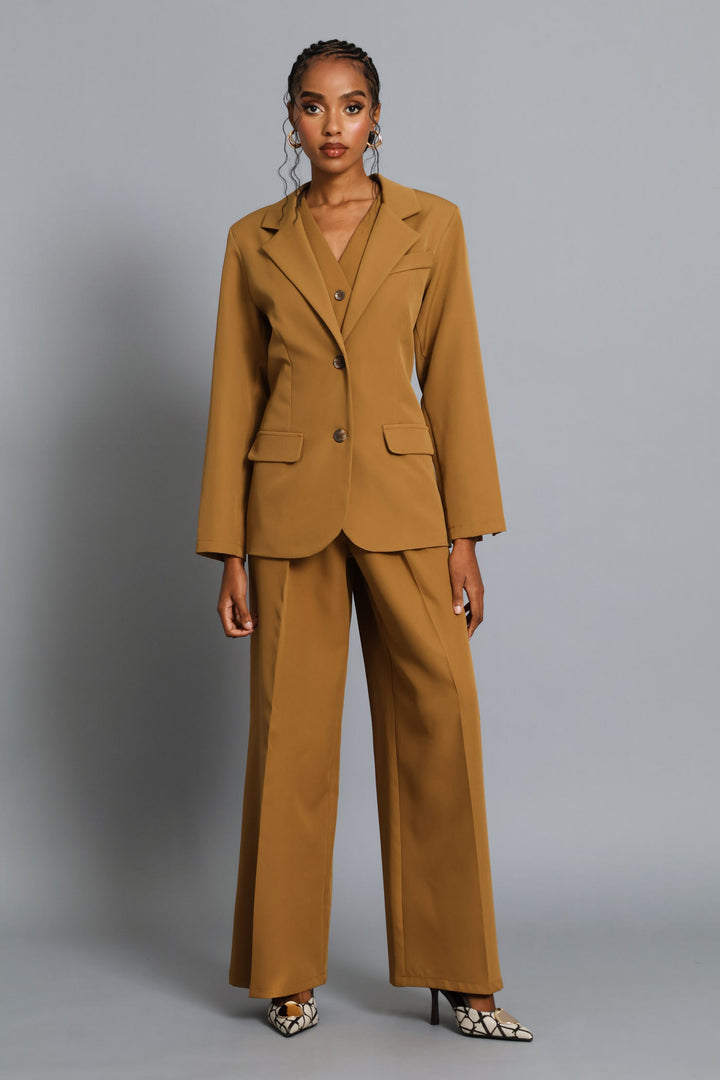 Double Button Blazer - Tan