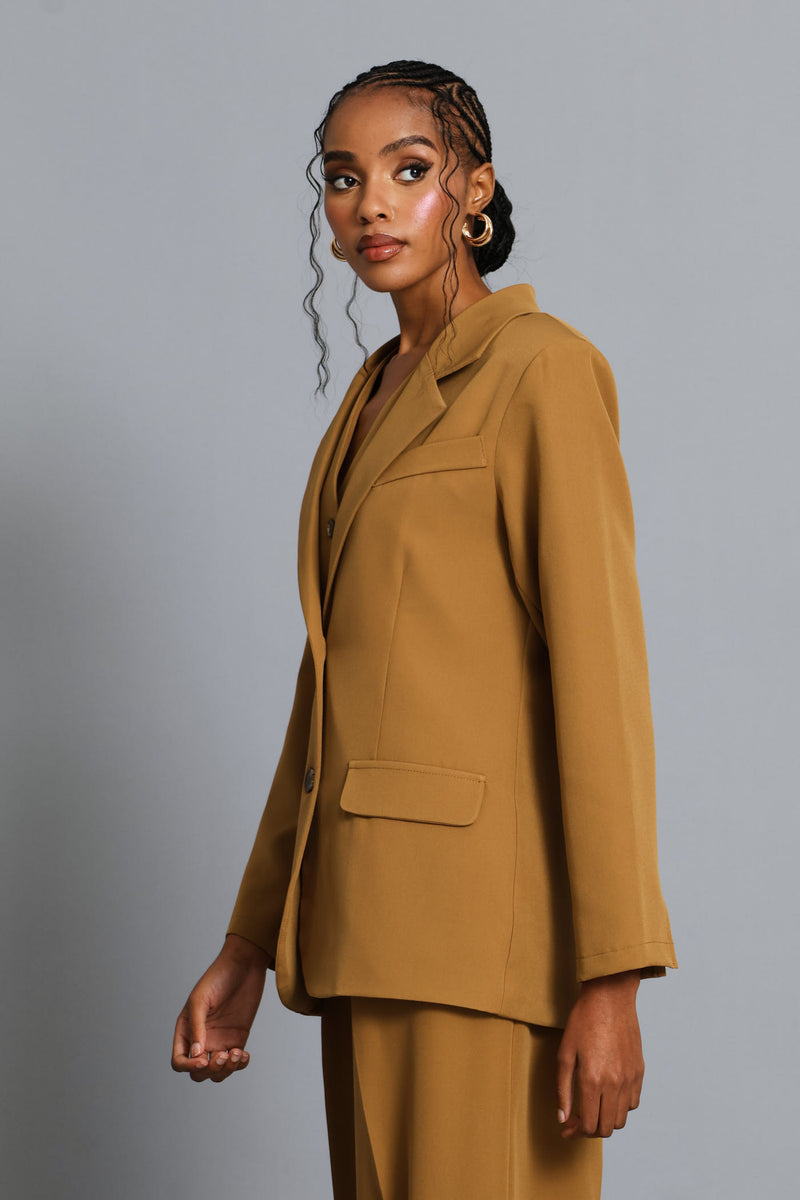 Double Button Blazer - Tan