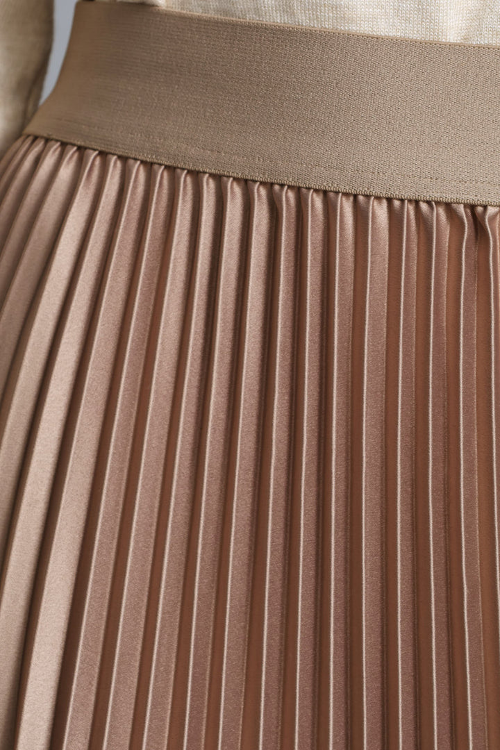 Pleated Satin Maxi Skirt - Whisper White
