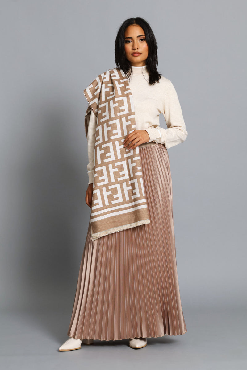 Monogram Scarf - Cream/Stone