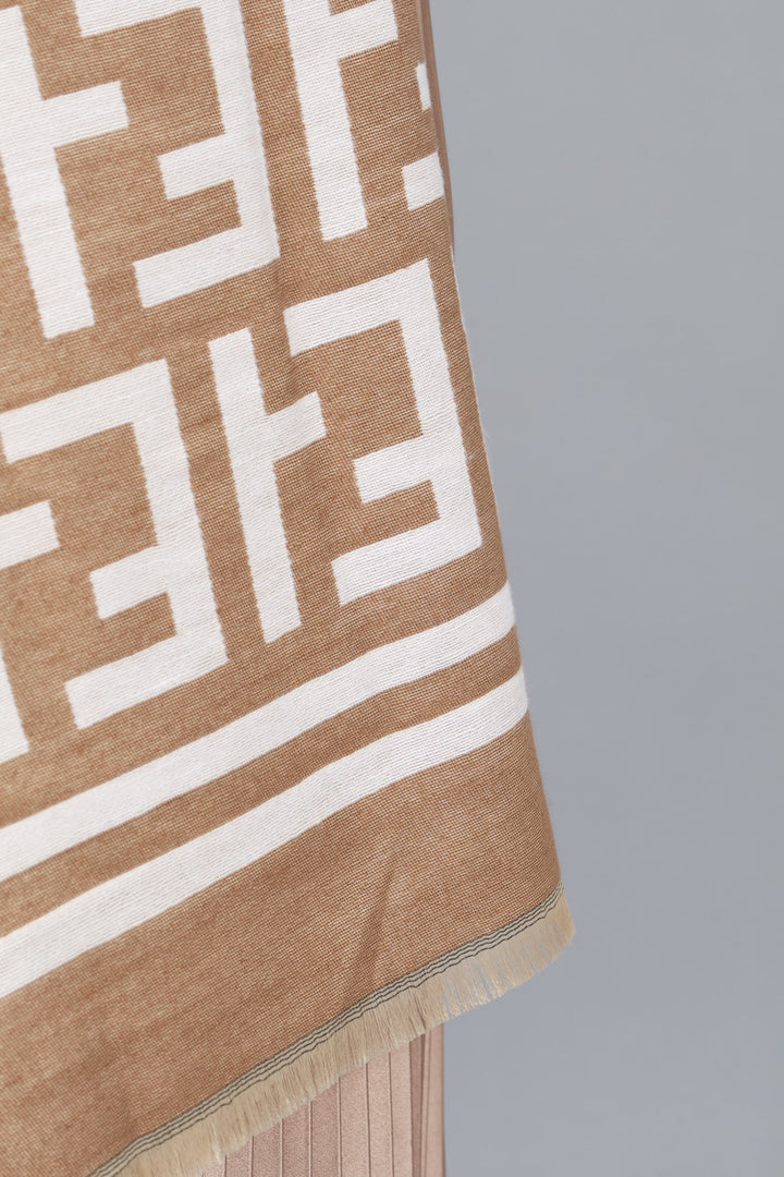 Monogram Scarf - Cream/Stone