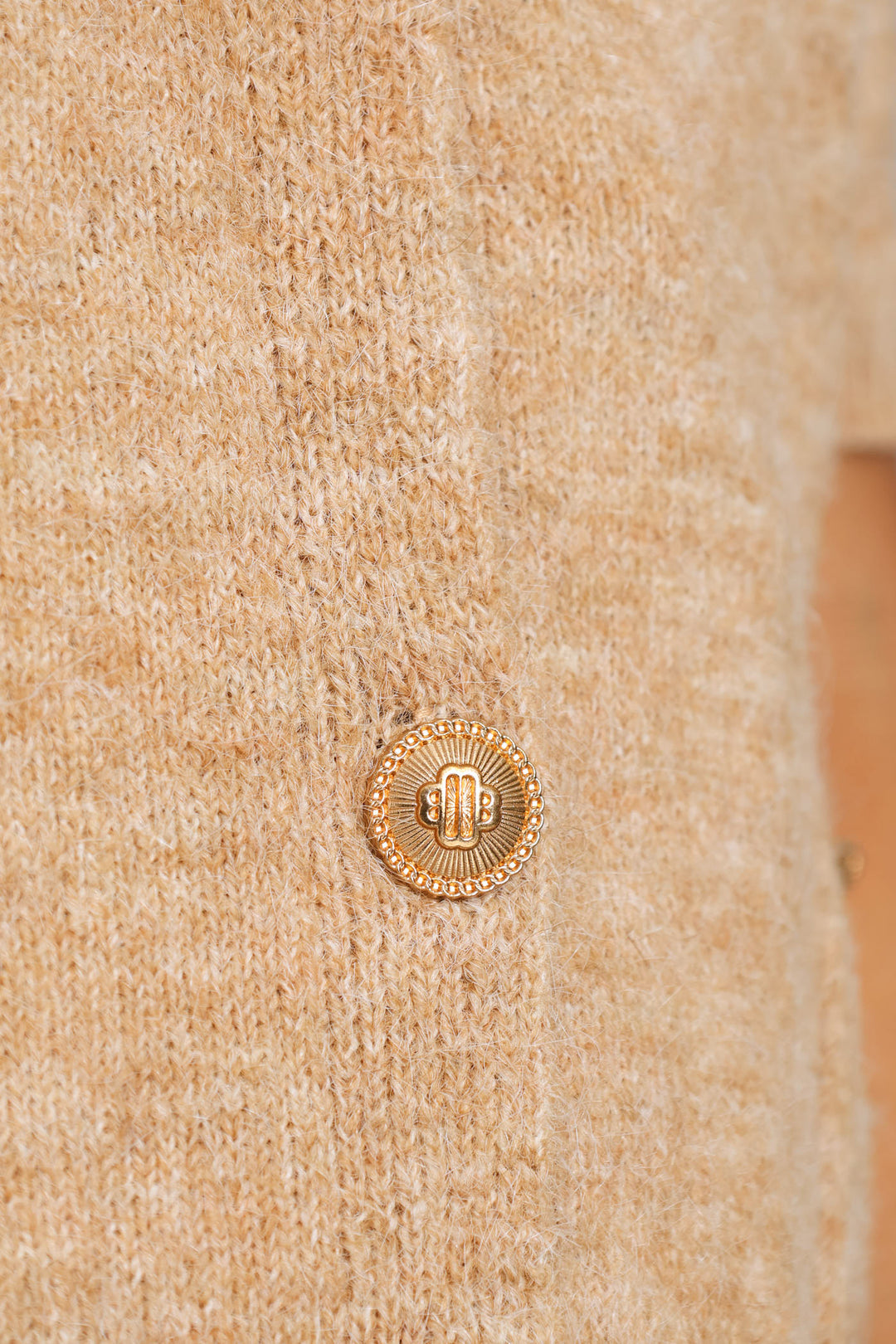 Fluffy Mohair Short Sleeve Cardigan - Oatmeal