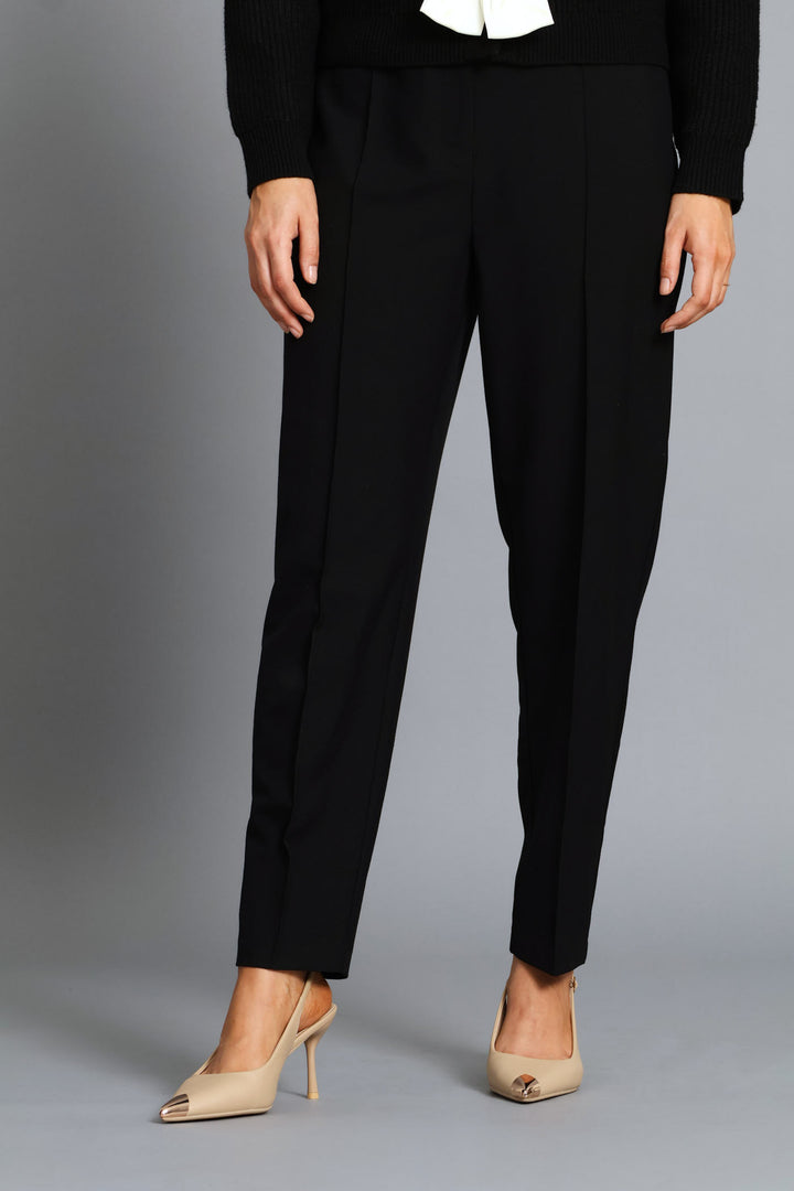 D-Ring Pin Tuck Slim Leg Pants - Black