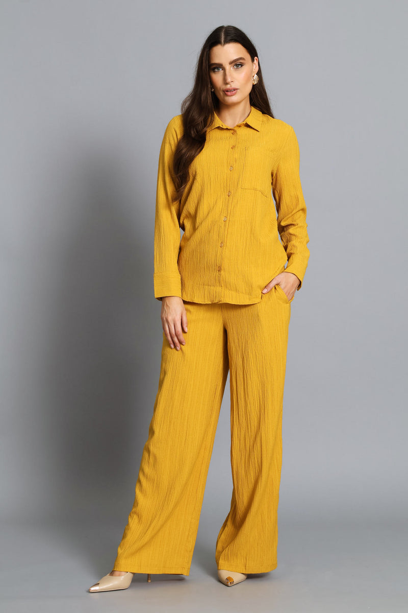Textured Smart Shirt - Mustard
