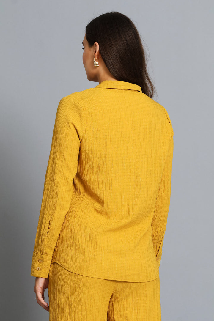 Textured Smart Shirt - Mustard