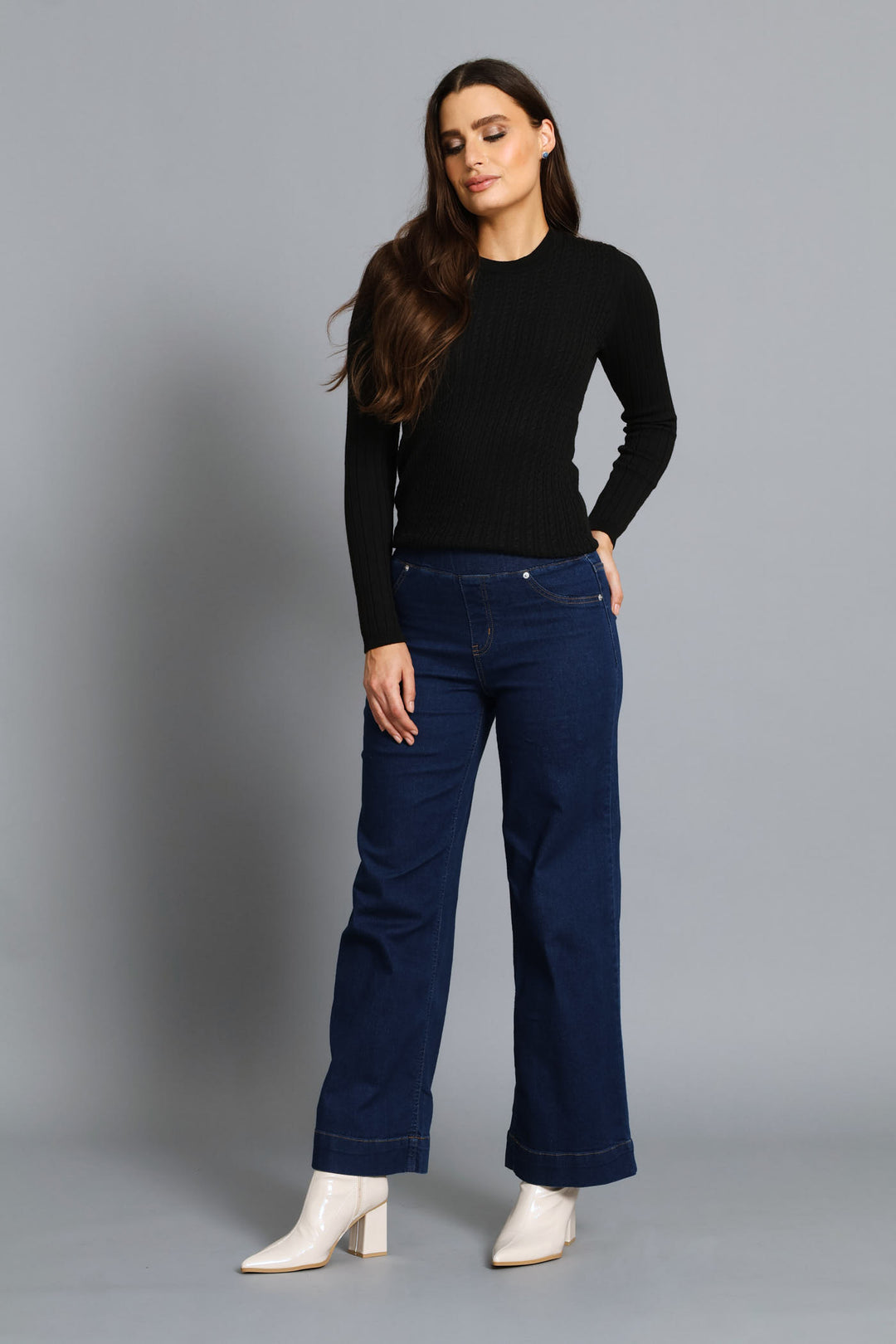 Supersoft Wide Jegging - Dark Wash