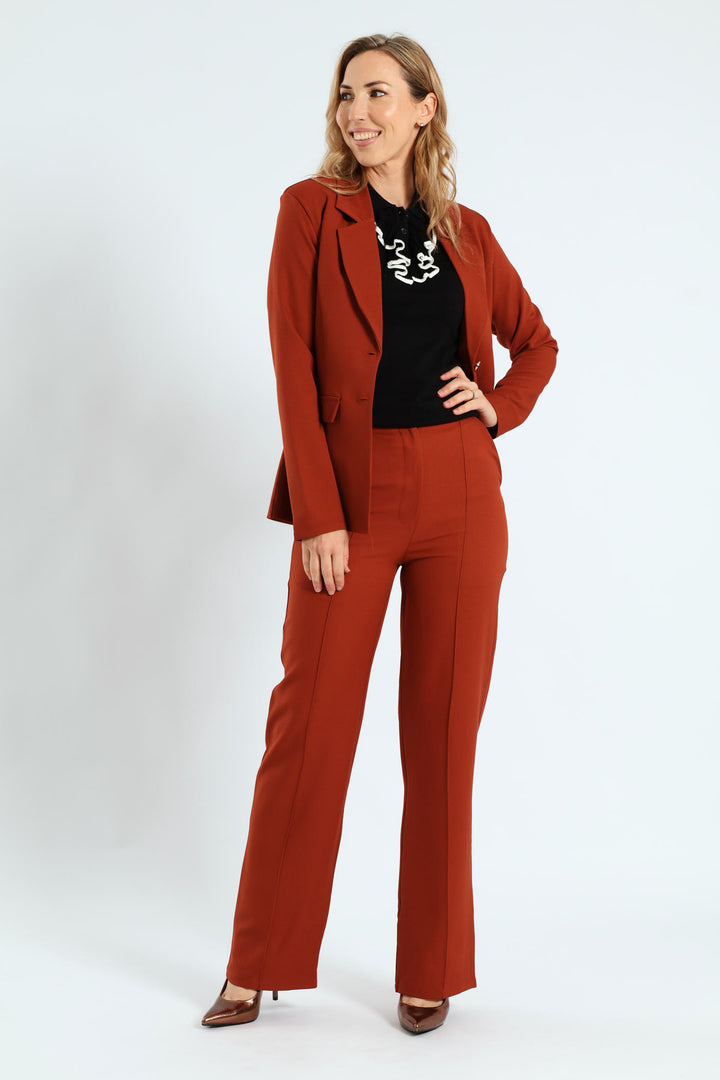 Double Button Twill Blazer - Copper