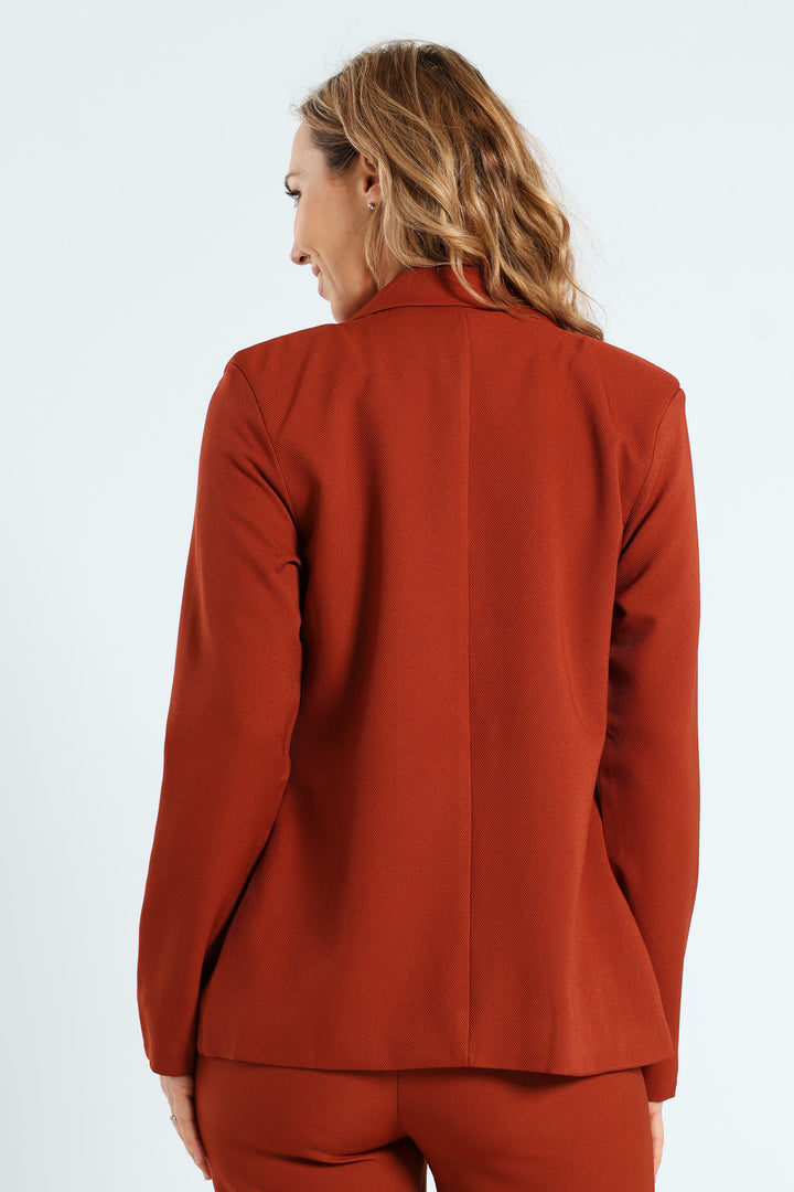Double Button Twill Blazer - Copper