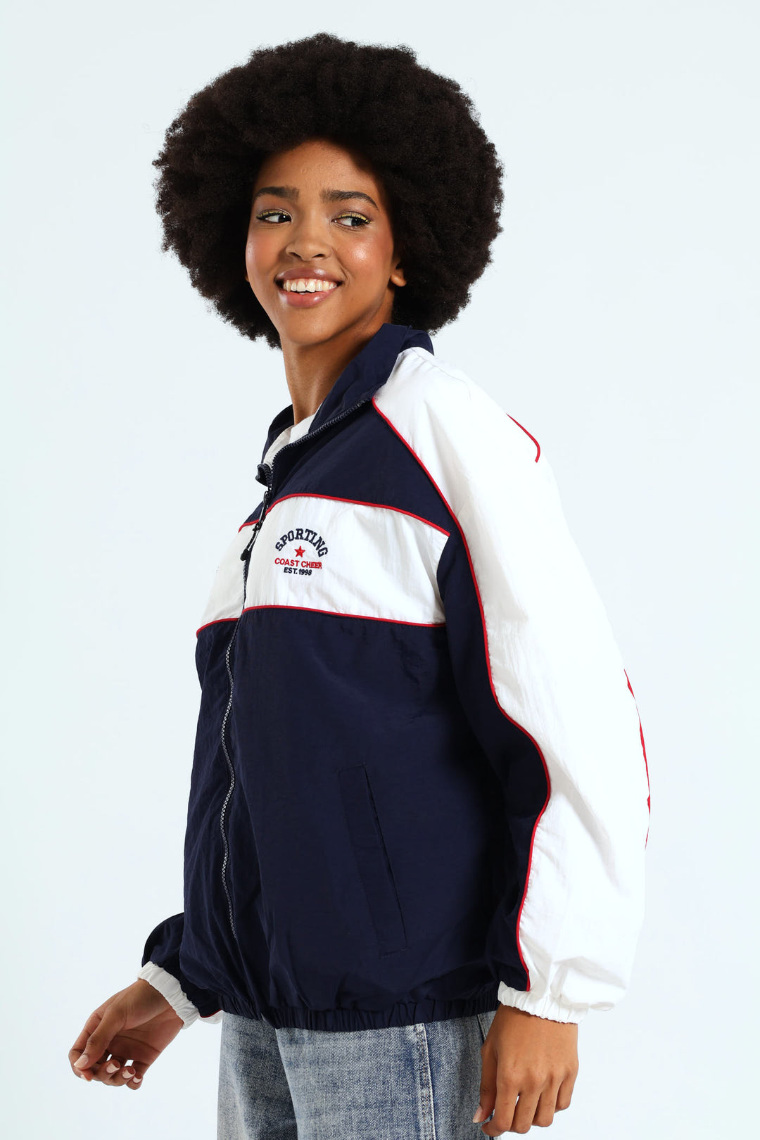 Long Length Sports Jacket - Navy