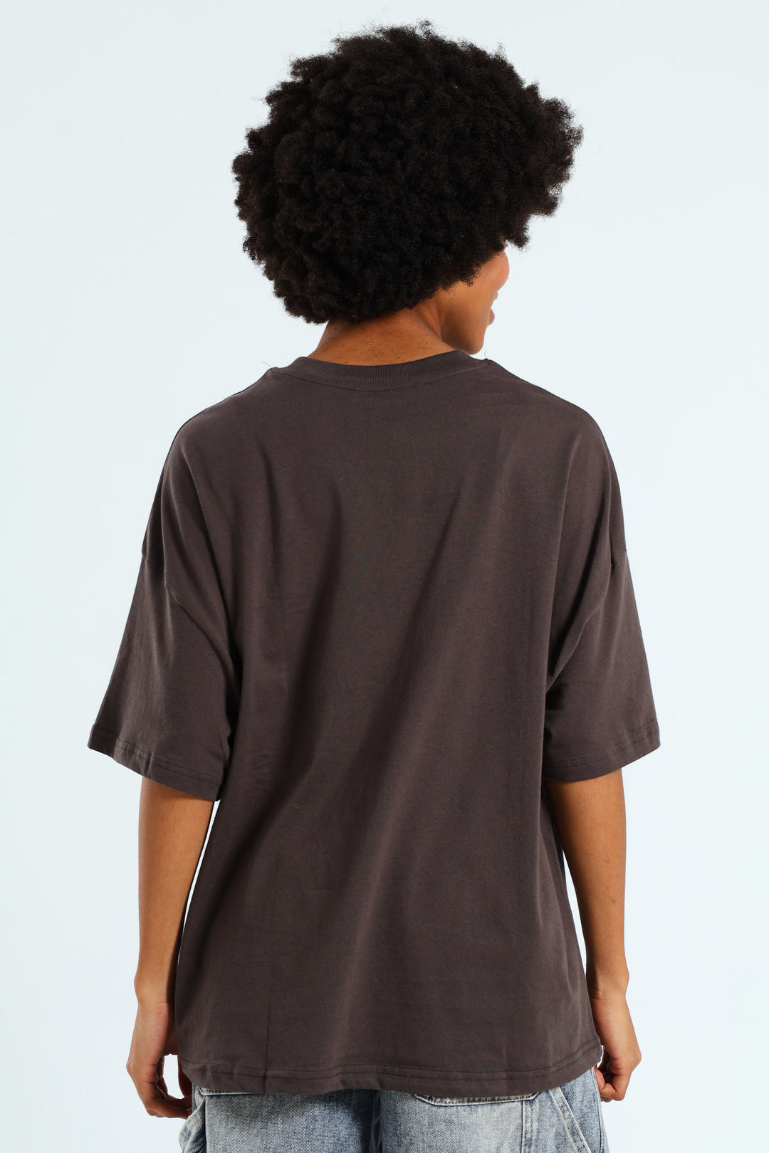 Oversized Teddy Paper Doll Tee - Charcoal