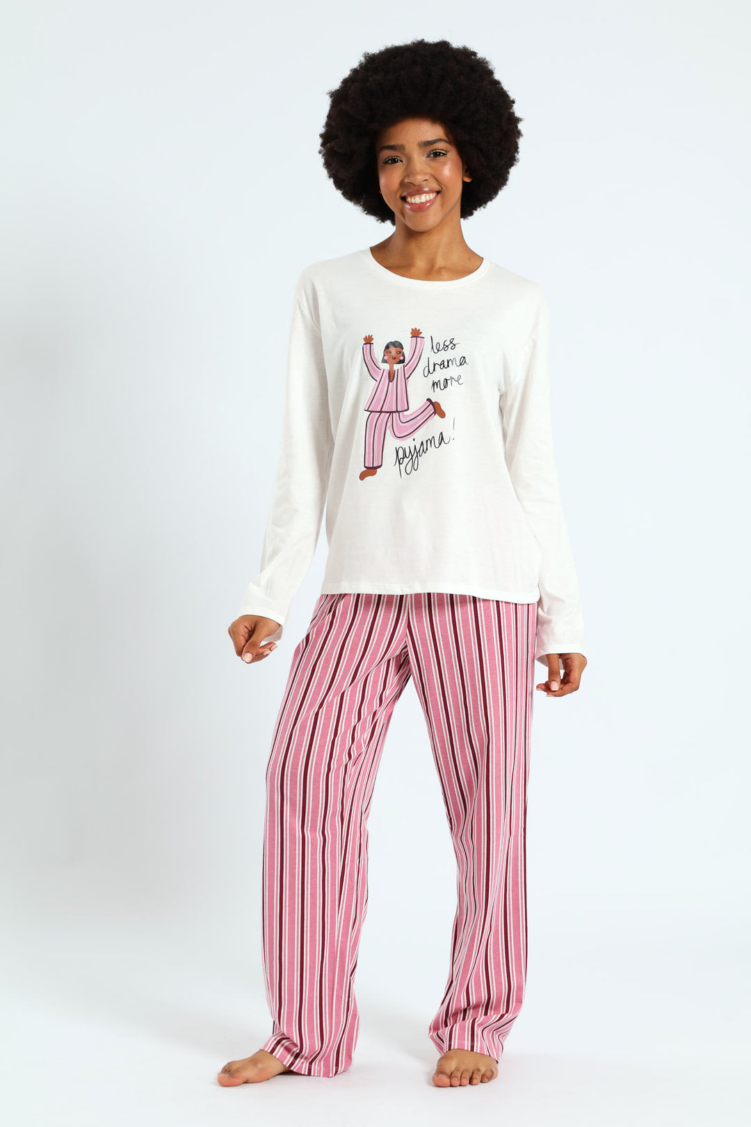 Long Sleeve Knit Tee - White