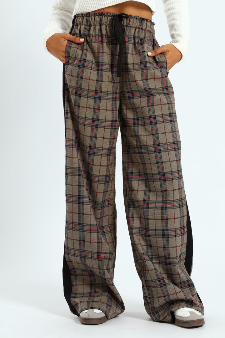 Check Side Stripe Trouser - Neutral