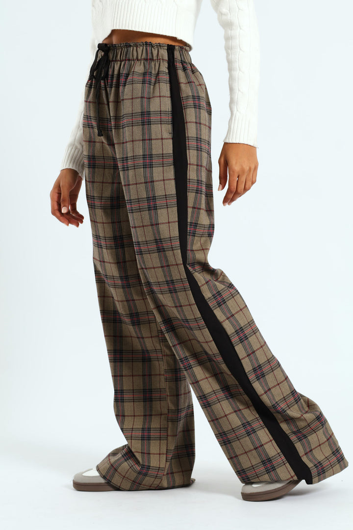 Check Side Stripe Trouser - Neutral