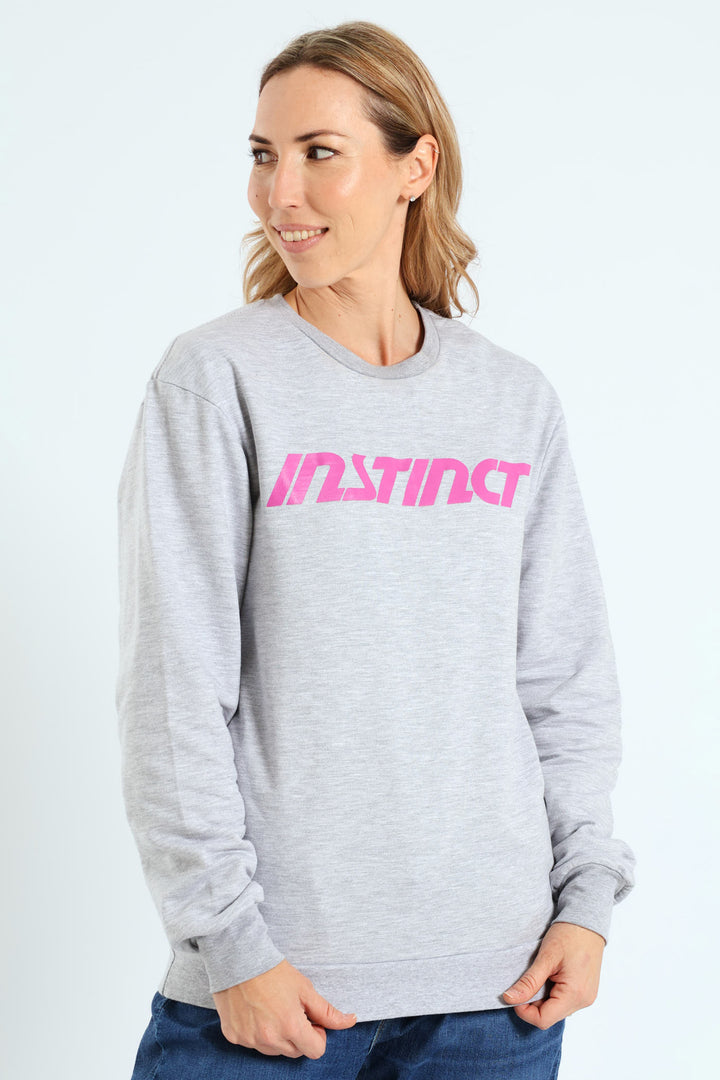 Crew Neck Logo Tee - Grey Melange