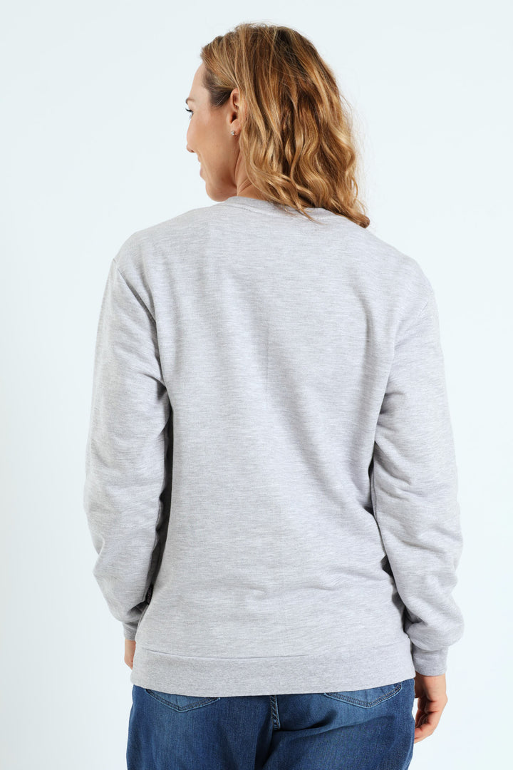 Crew Neck Logo Tee - Grey Melange