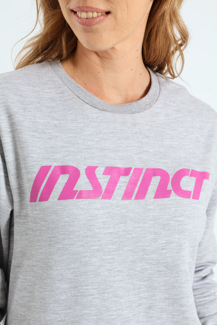 Crew Neck Logo Tee - Grey Melange