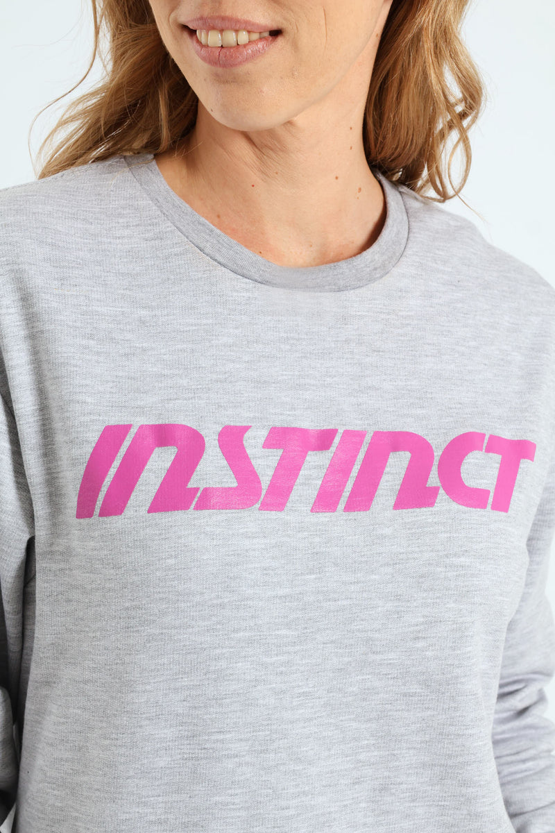 Crew Neck Logo Tee - Grey Melange