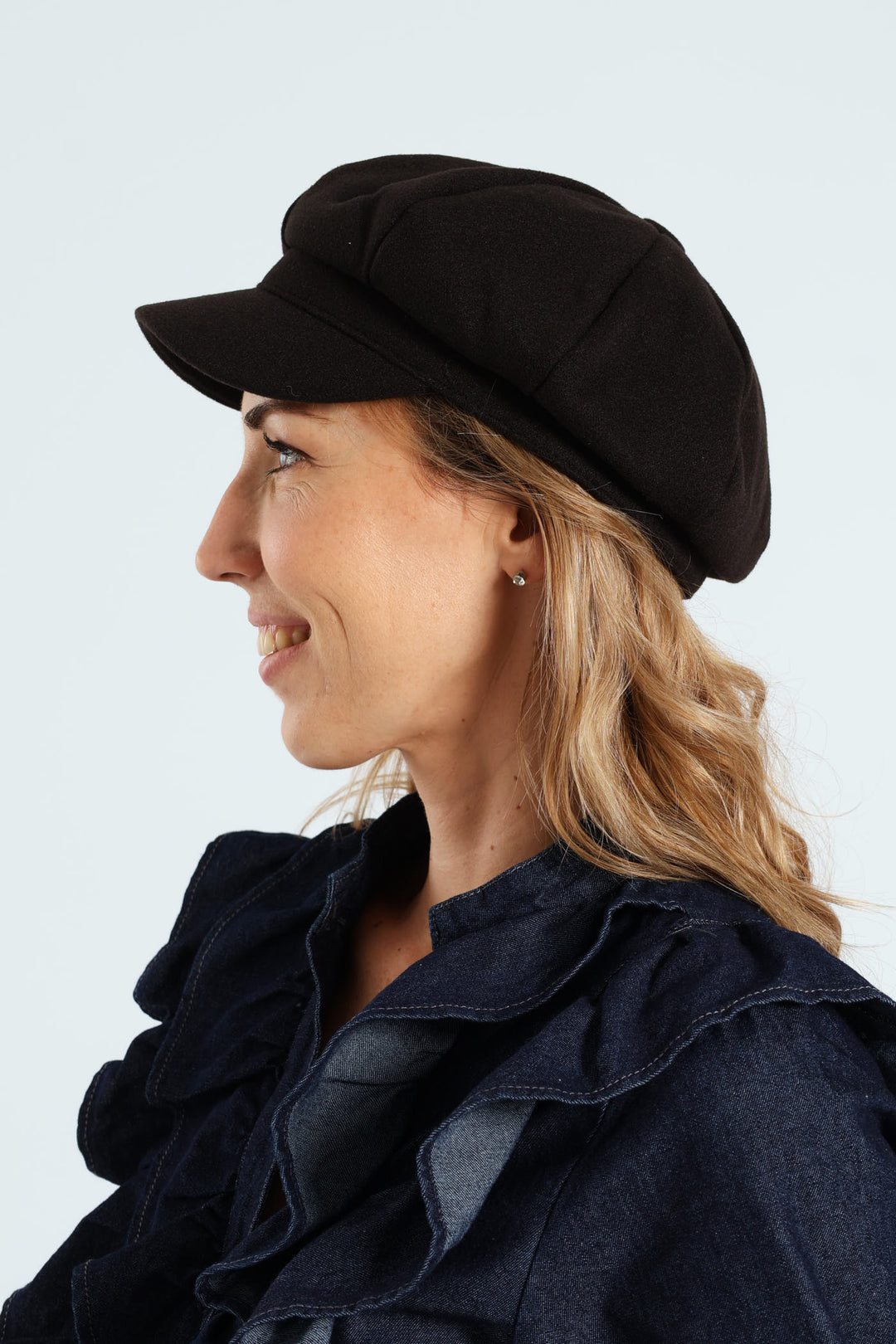 Felt Baker Boy Hat - Black
