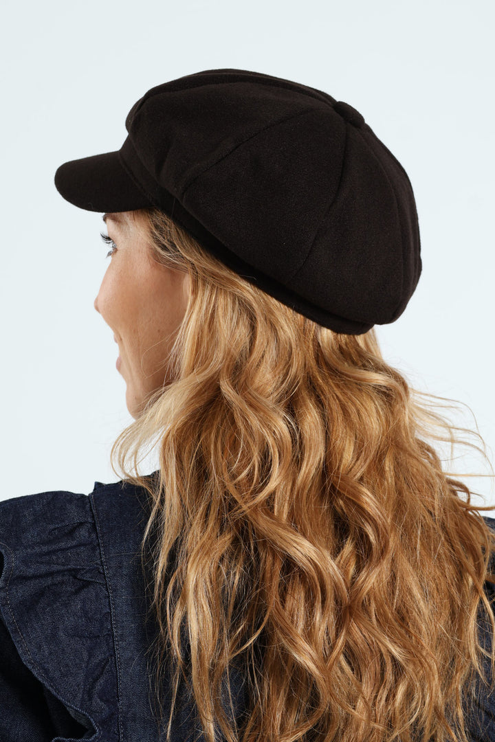 Felt Baker Boy Hat - Black