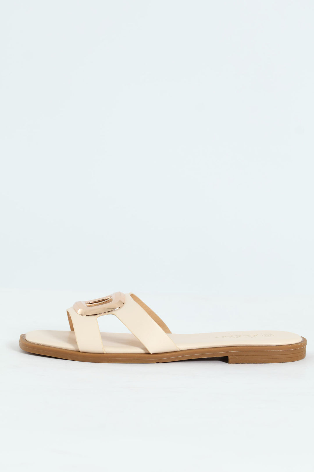 Oval Trim Single Band Mule Sandal - Off White