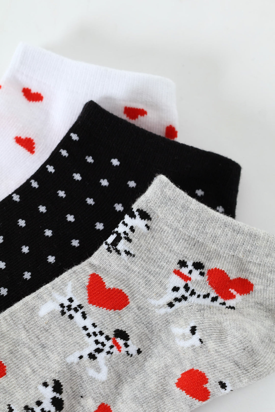 3 Pack Dalmation Low Cut Sock - White/Grey