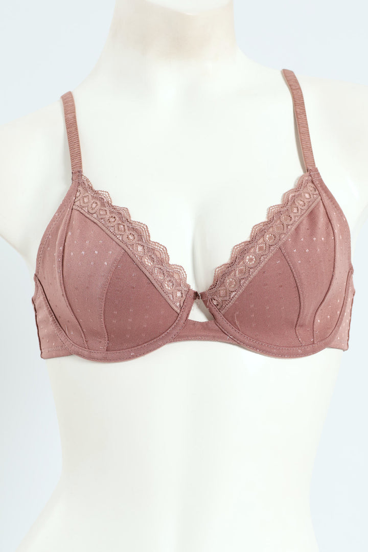 2 Pack Microfibre & Lace Non-Padded T-Shirt Bra - Teal/Mocha