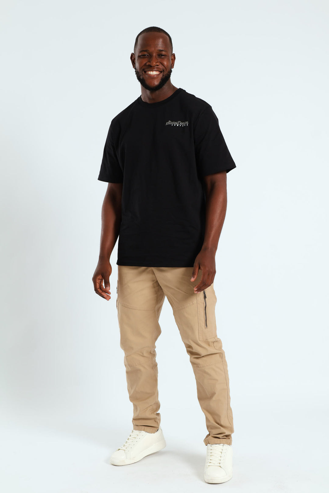 Heavyweight Stone Denim Co. Lhs Chest Print Tee - Black
