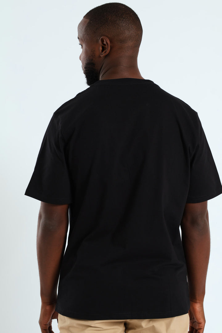 Heavyweight Stone Denim Co. Lhs Chest Print Tee - Black