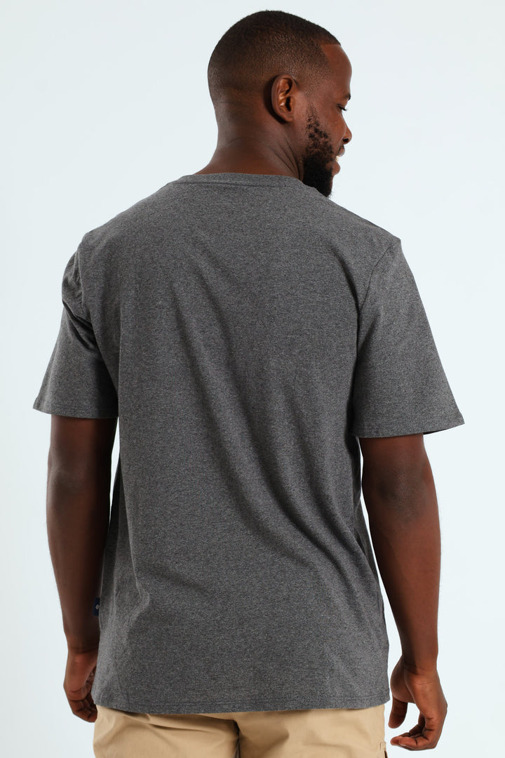 Contour Map Mount Stone Tee - Charcoal Melange