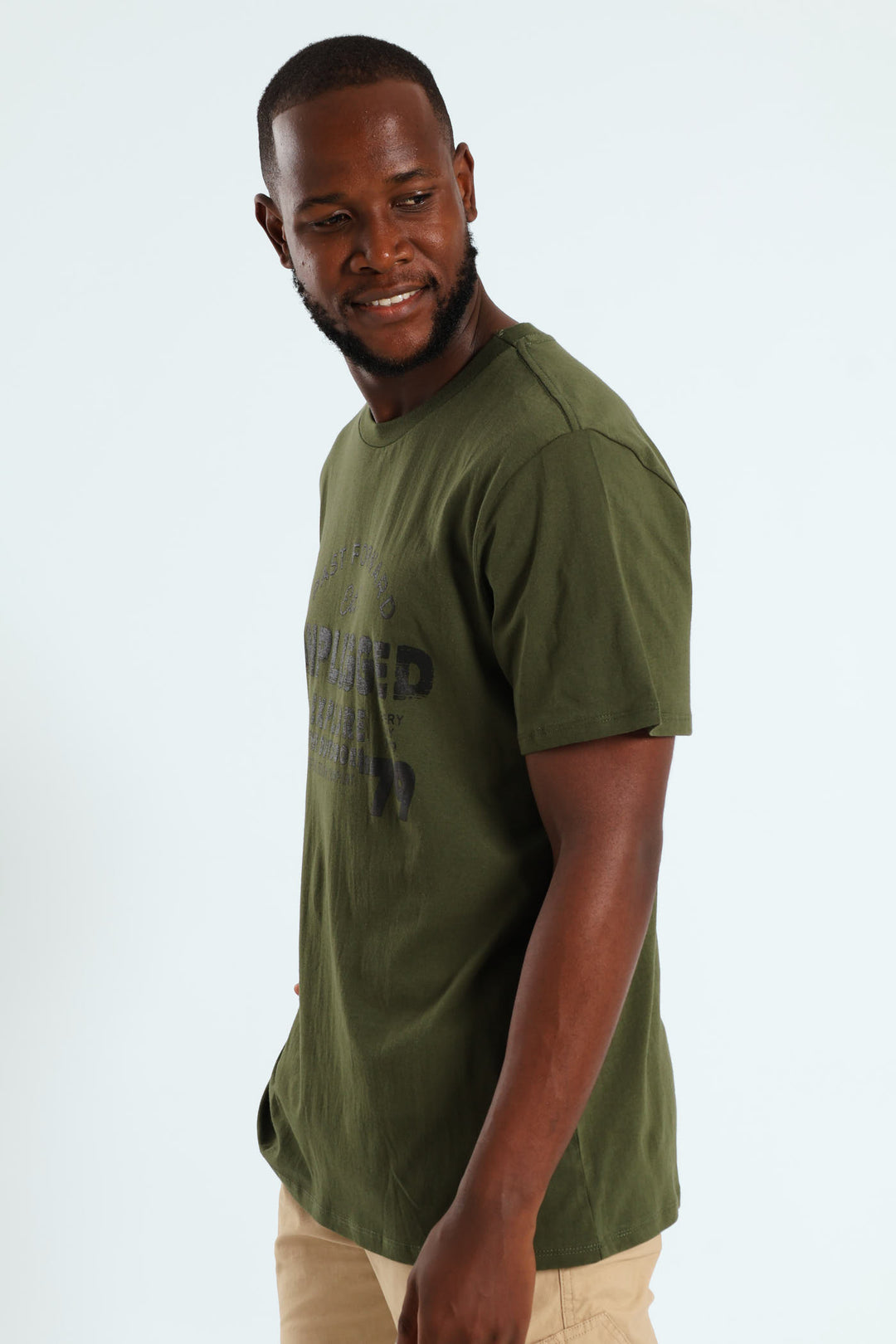 Unplugged Front Print Tee - Fatigue