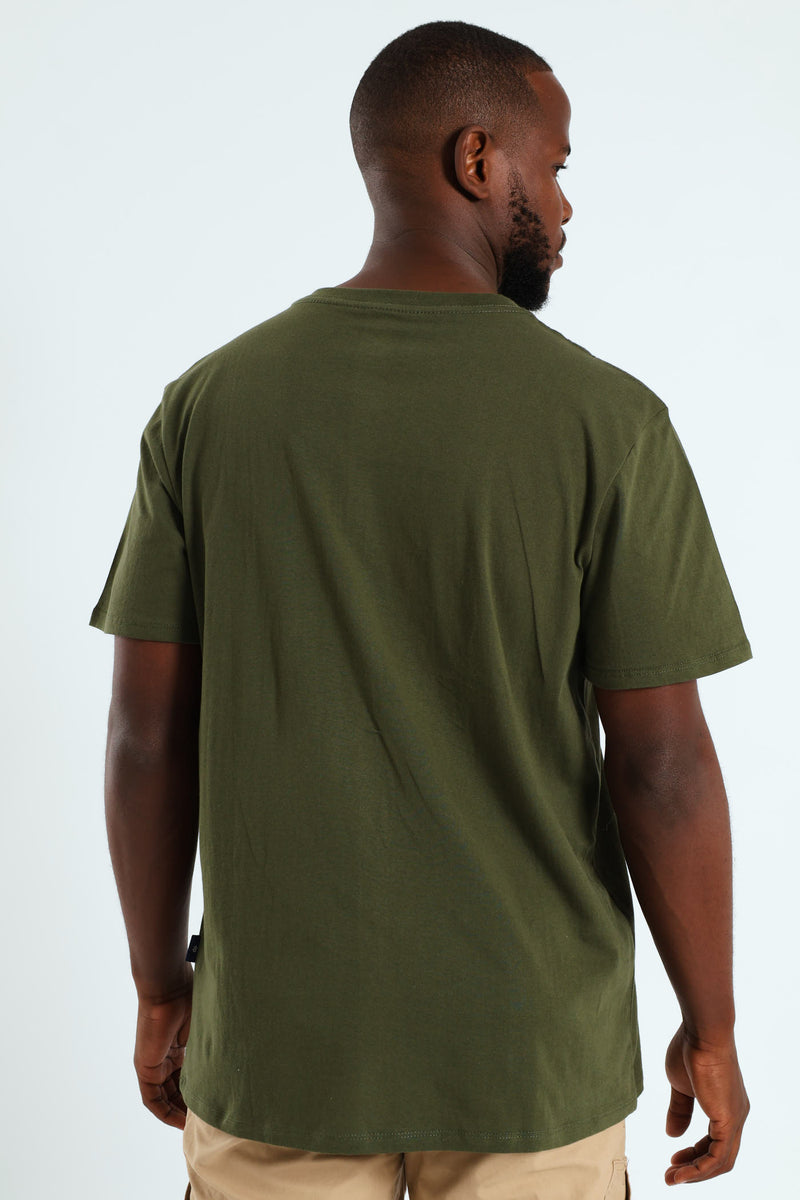 Unplugged Front Print Tee - Fatigue