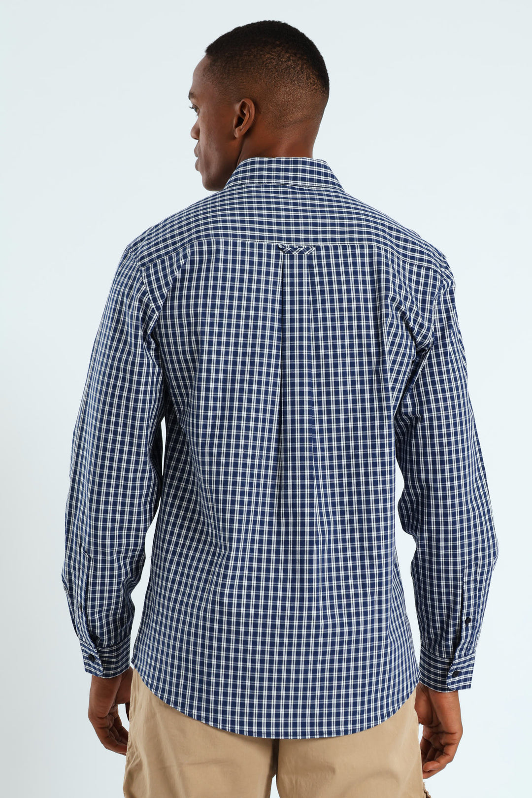 Long Sleeve Check Shirt - Navy/White