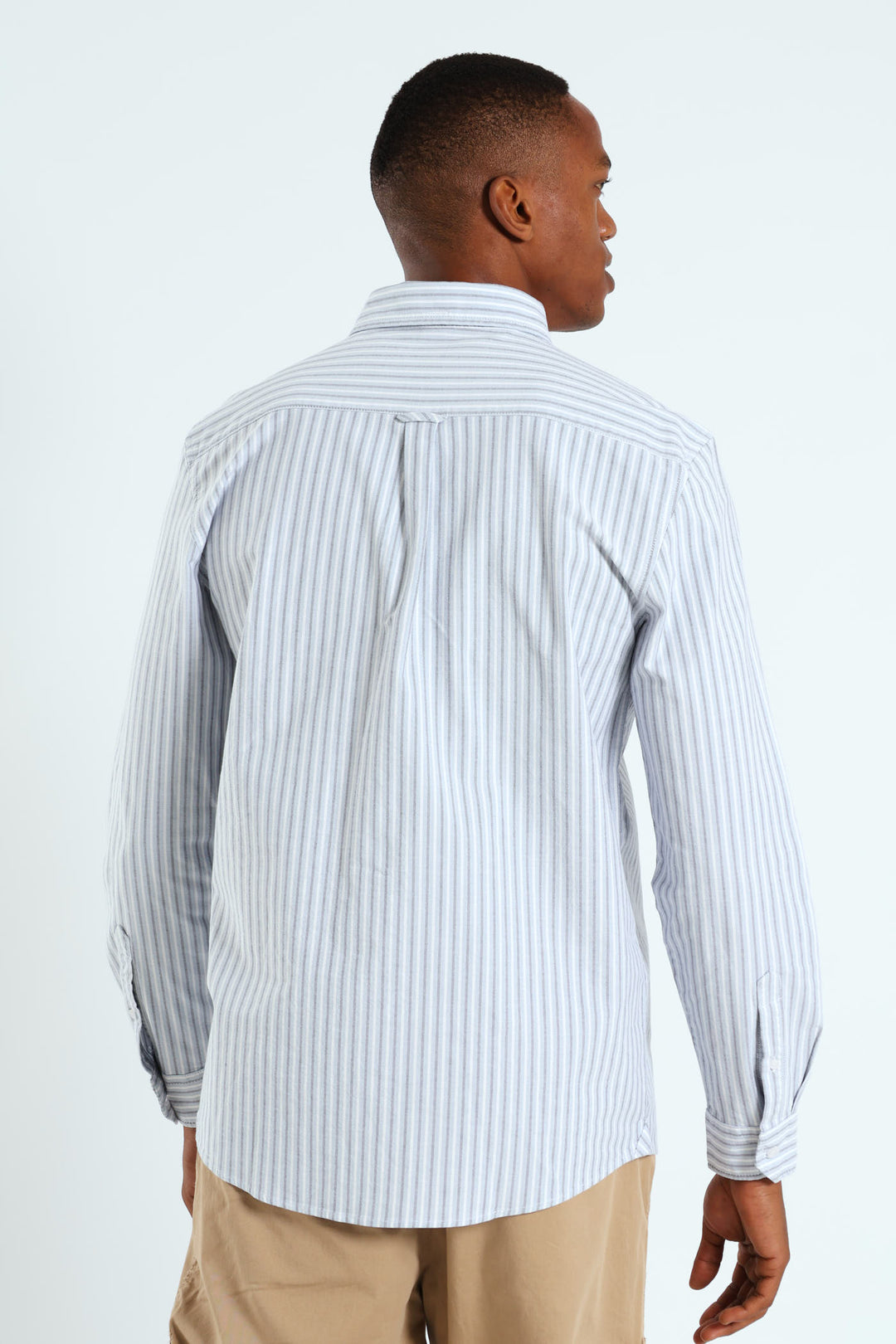 Long Sleeve Stripe Shirt - Light Blue