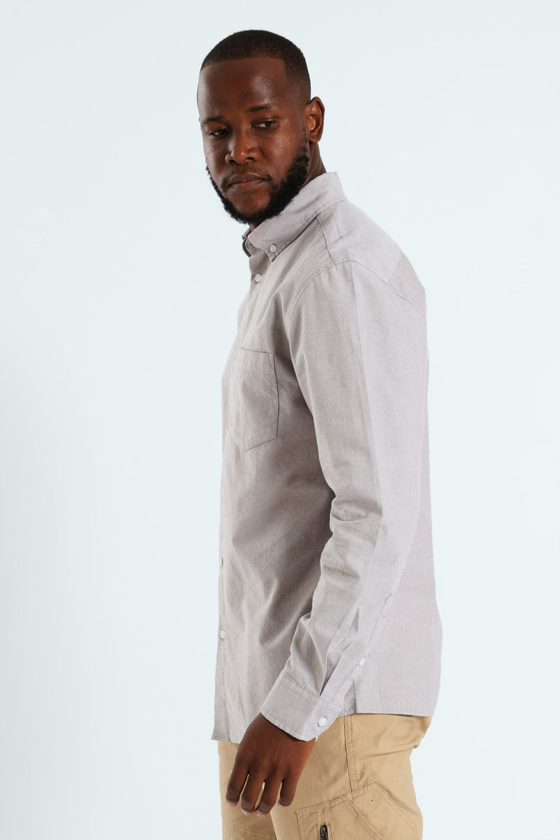 Long Sleeve Oxford Shirt - Light Brown