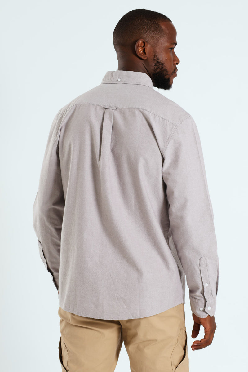 Long Sleeve Oxford Shirt - Light Brown