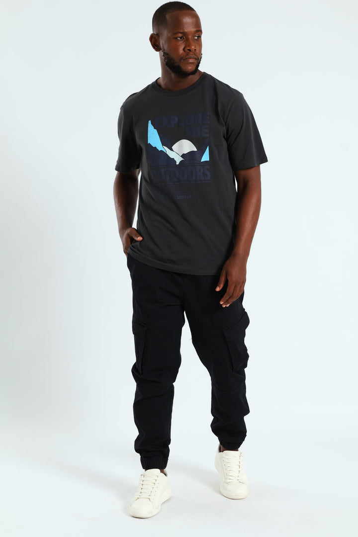 Explore The Outdoor Tee - Gunmetal