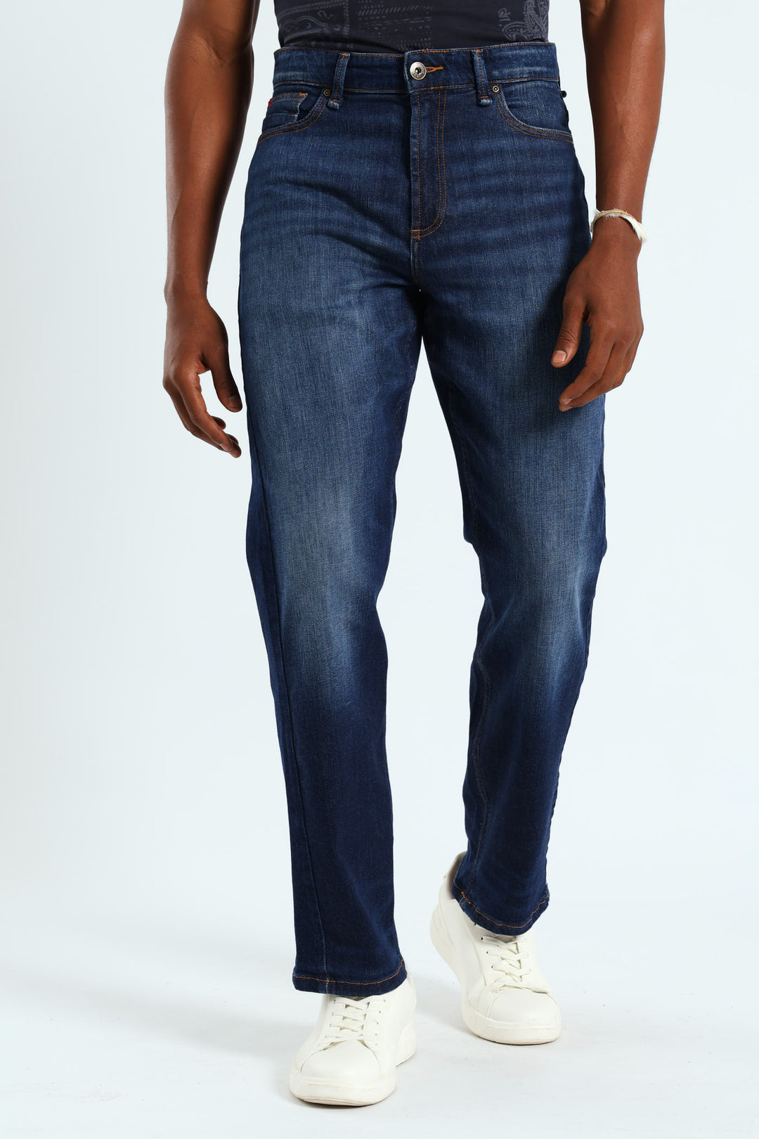 Worn In Straight Denim - Dark Wash