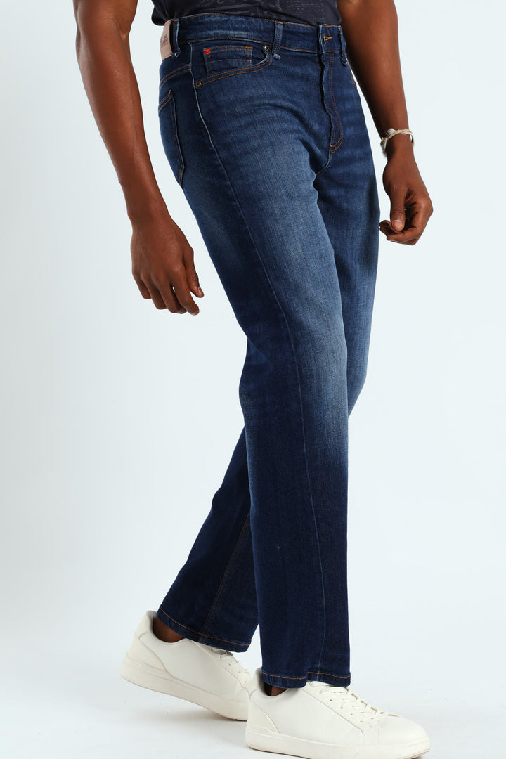 Worn In Straight Denim - Dark Wash