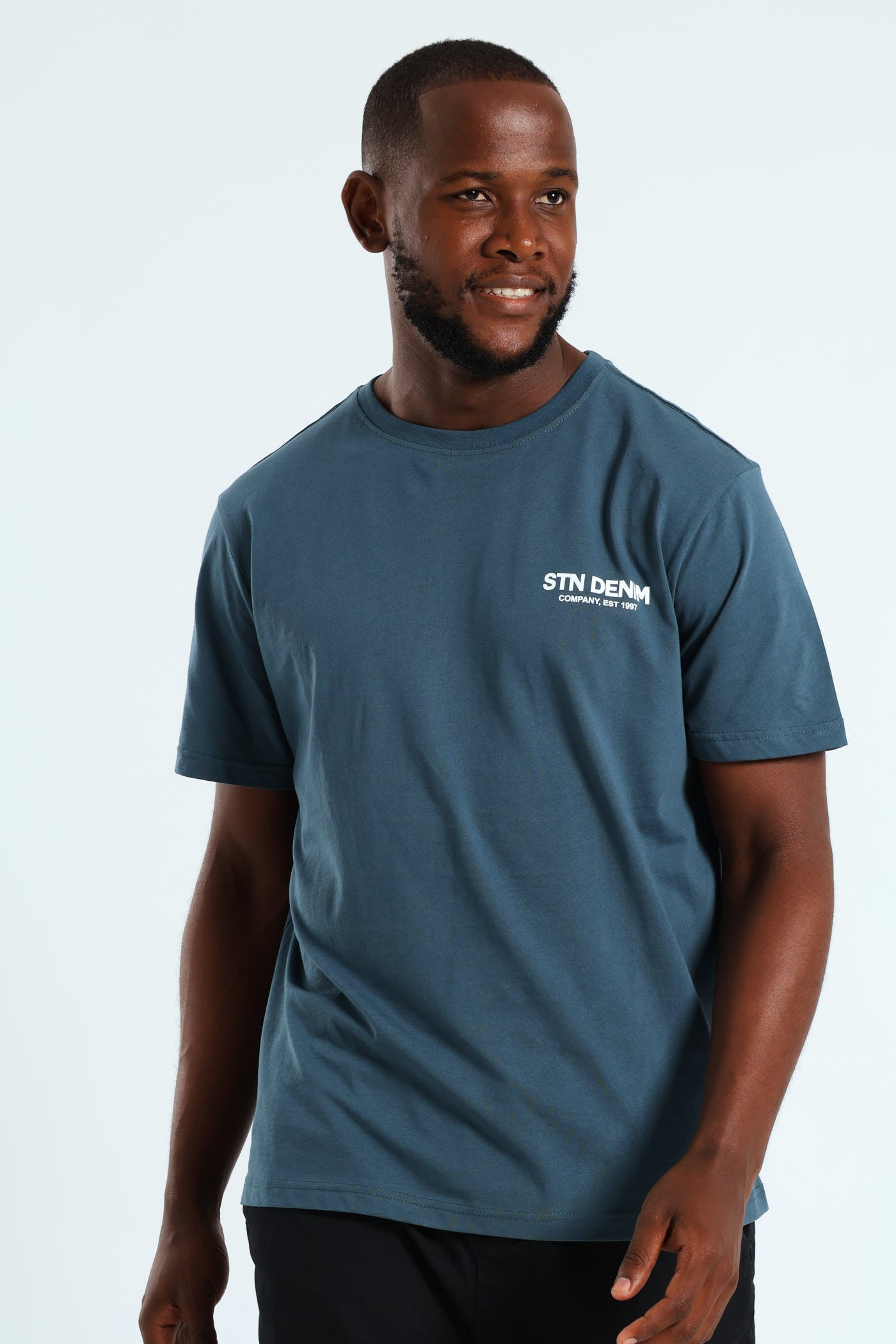 Mens Stone Denim Co. Front & Back Tee - Teal – Edgars