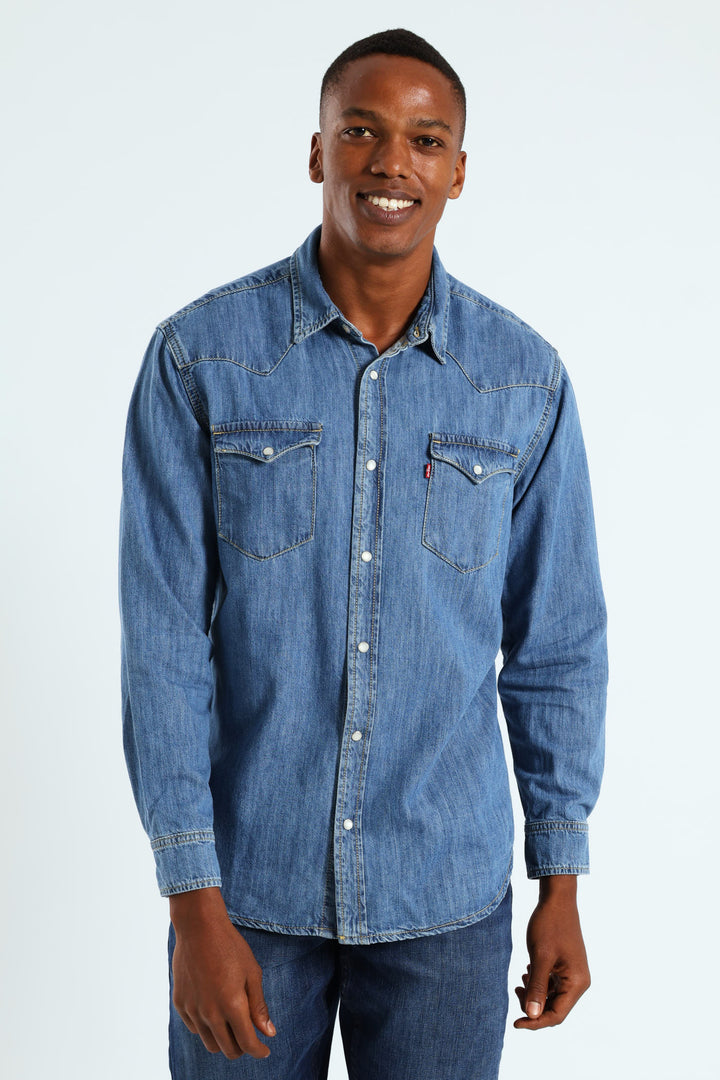 Classic Western Za Shirt - Dark Wash