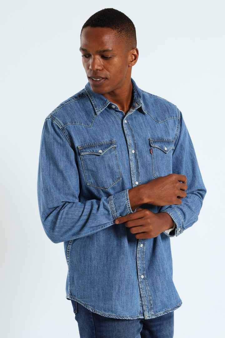 Classic Western Za Shirt - Dark Wash