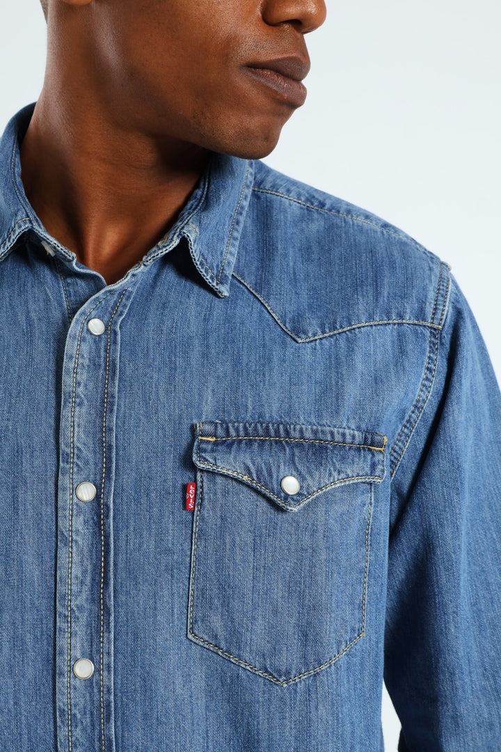 Classic Western Za Shirt - Dark Wash