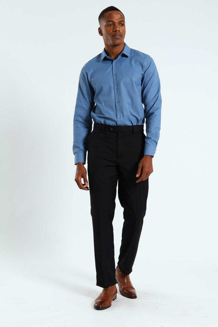 Regular Fit Viscose Blend Suit Trouser - Black