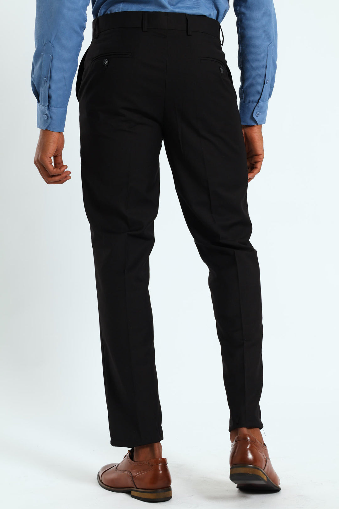 Regular Fit Viscose Blend Suit Trouser - Black