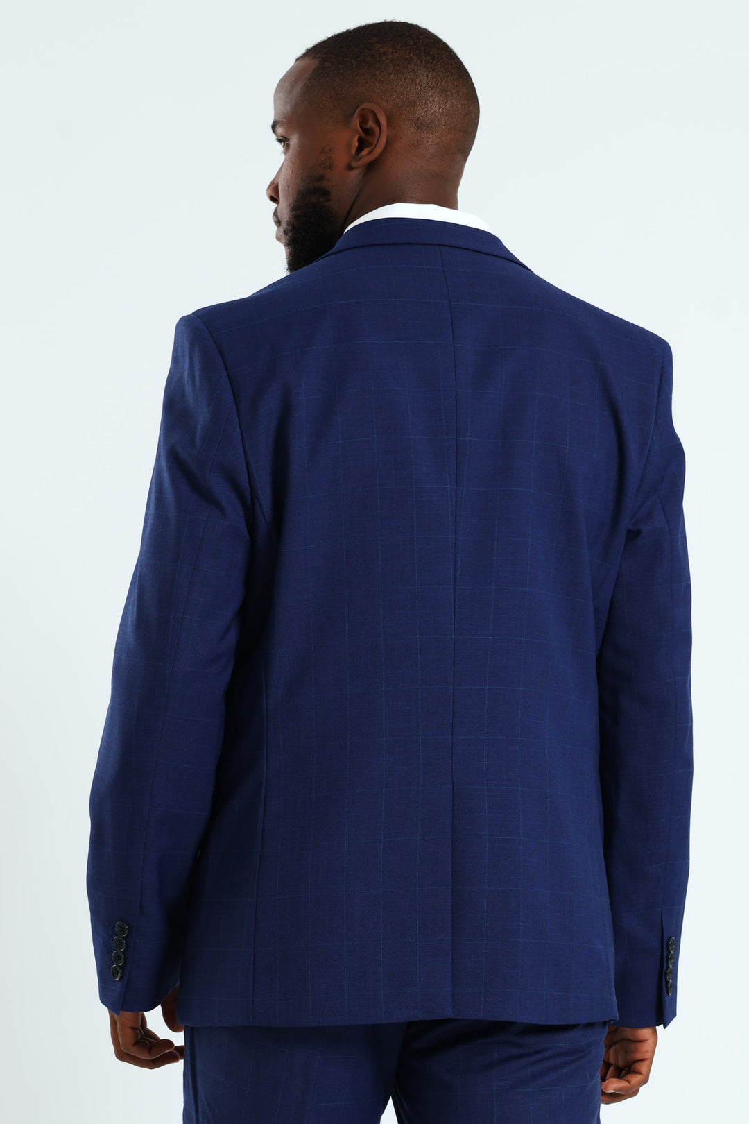 Regular Check Suit Jacket - Royal Blue