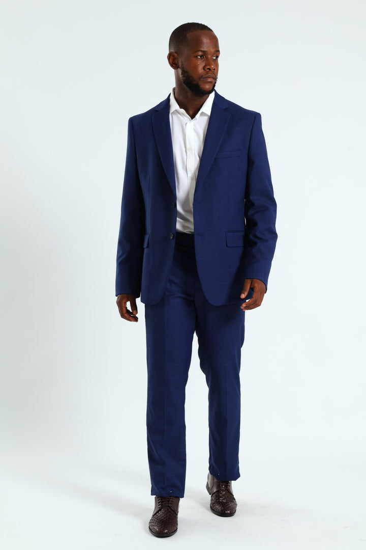 Regular Check Suit Trouser - Royal Blue
