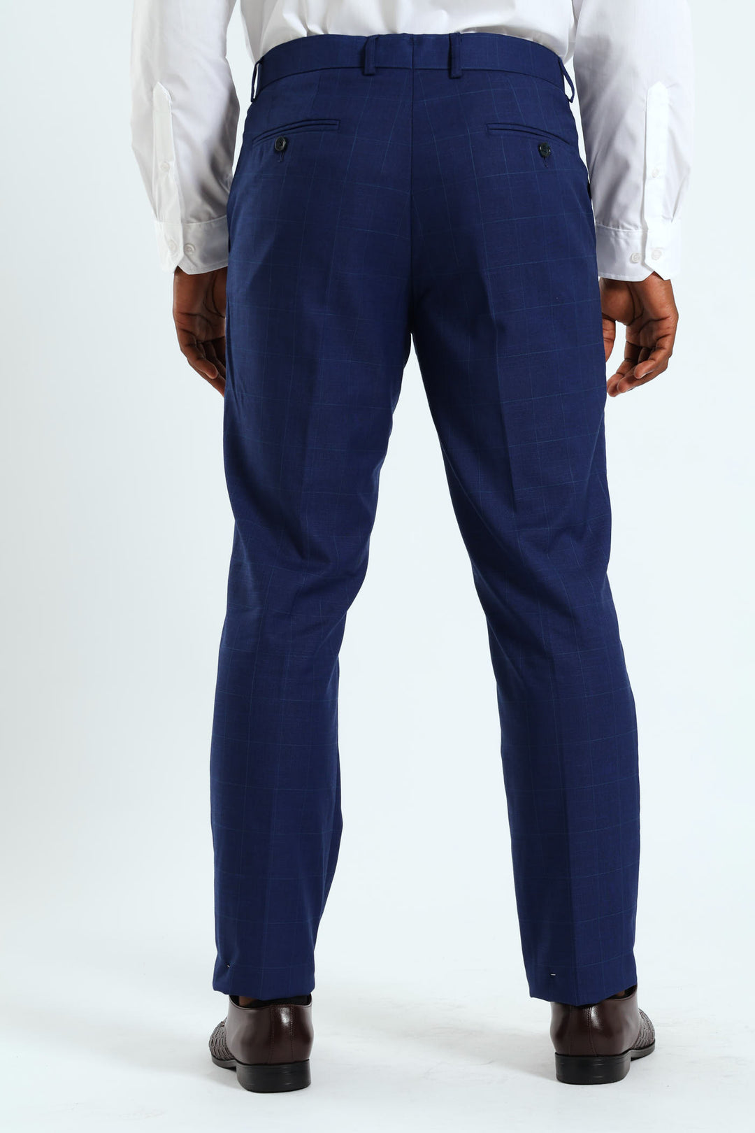 Regular Check Suit Trouser - Royal Blue