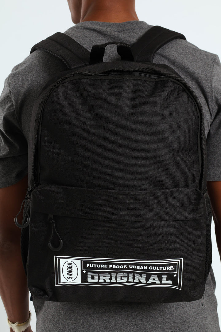 Original Print Backpack - Black