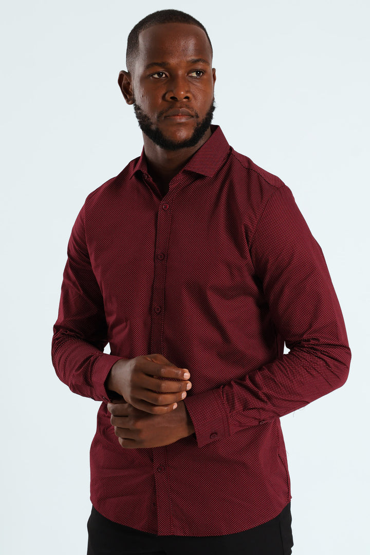 Slim Spot Shirt - Burgundy