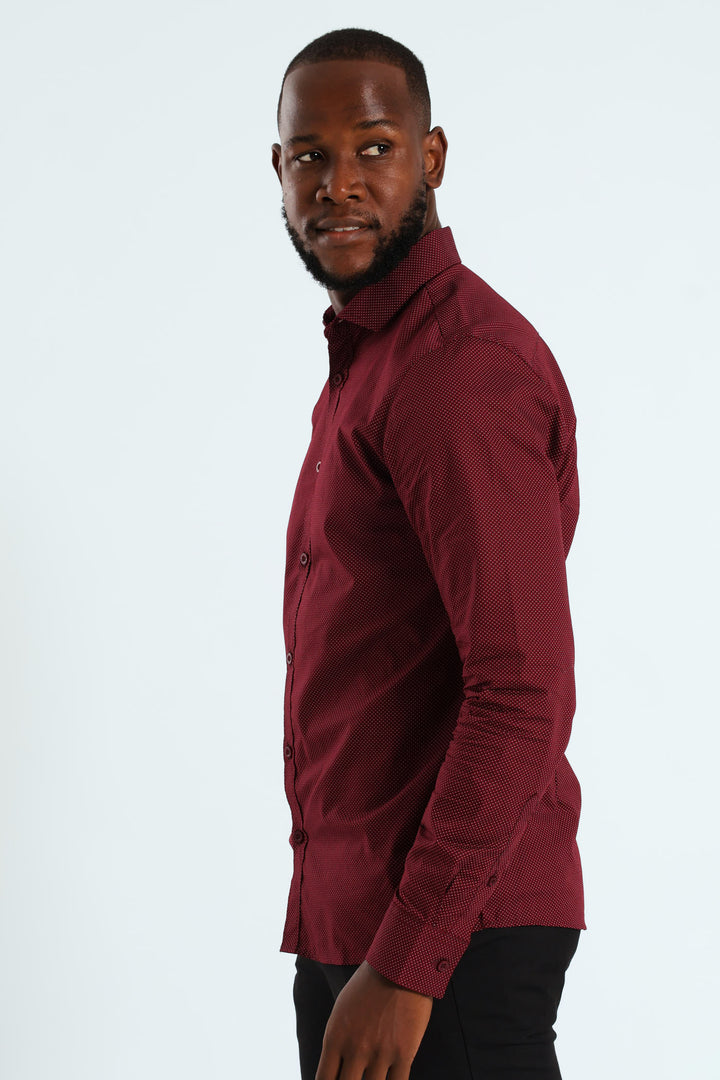 Slim Spot Shirt - Burgundy